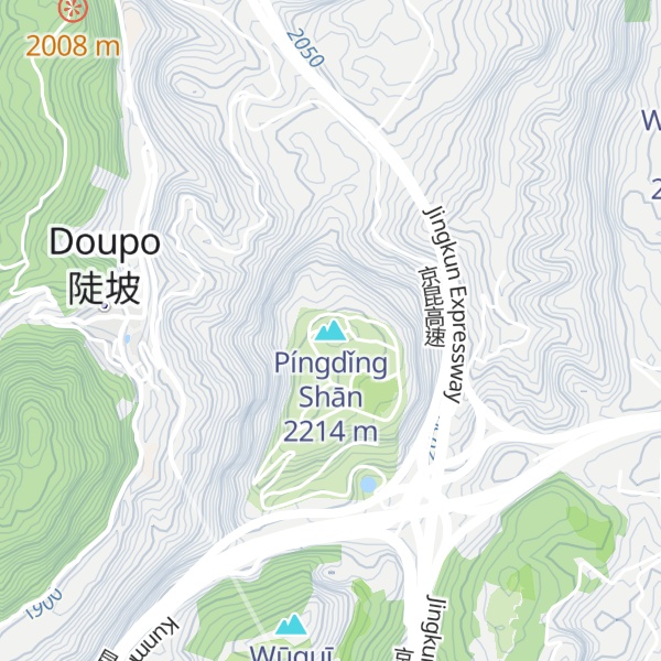 Map of Píngdǐng Shān