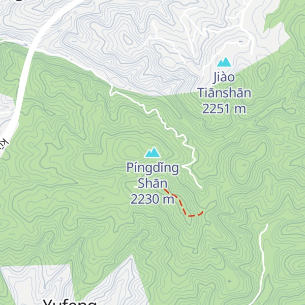 Map of Píngdǐng Shān