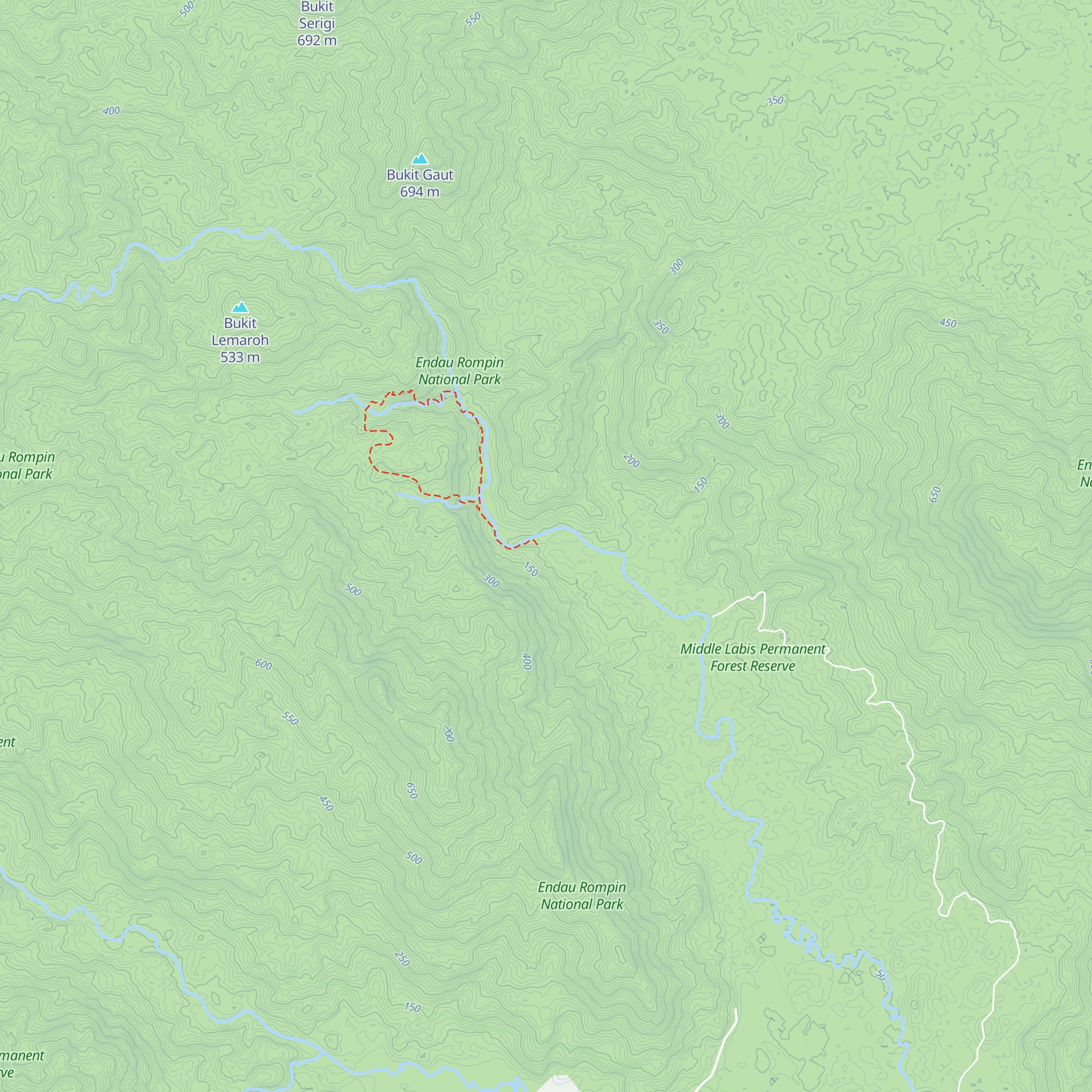 Lubuk Tapah Base Camp (Jungle Huts) map
