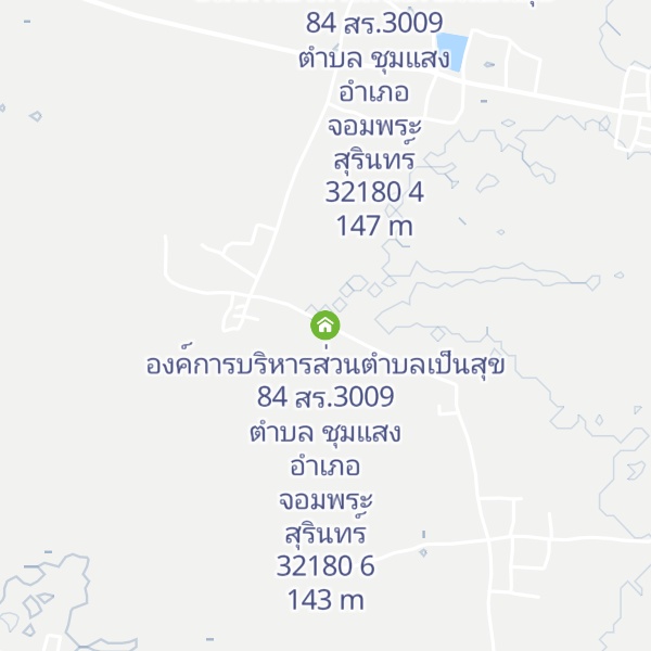 Map of องค์การบริหารส่วนตำบลเป็นสุข 84 สร.3009 ตำบล ชุมแสง อำเภอ จอมพระ สุรินทร์ 32180 6
