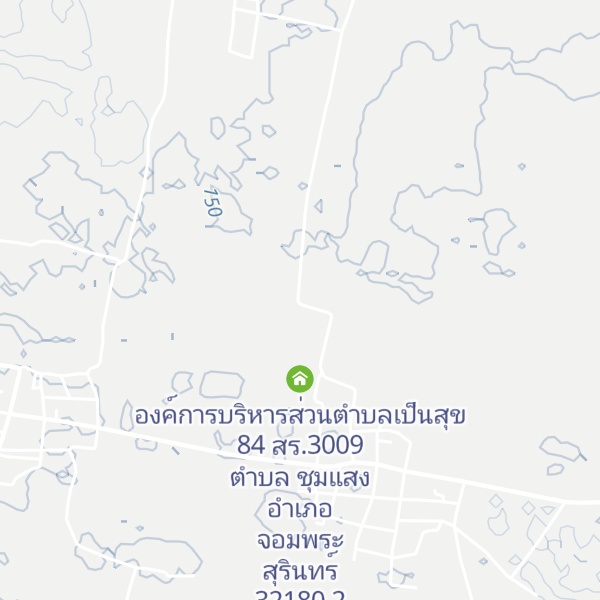 Map of องค์การบริหารส่วนตำบลเป็นสุข 84 สร.3009 ตำบล ชุมแสง อำเภอ จอมพระ สุรินทร์ 32180
