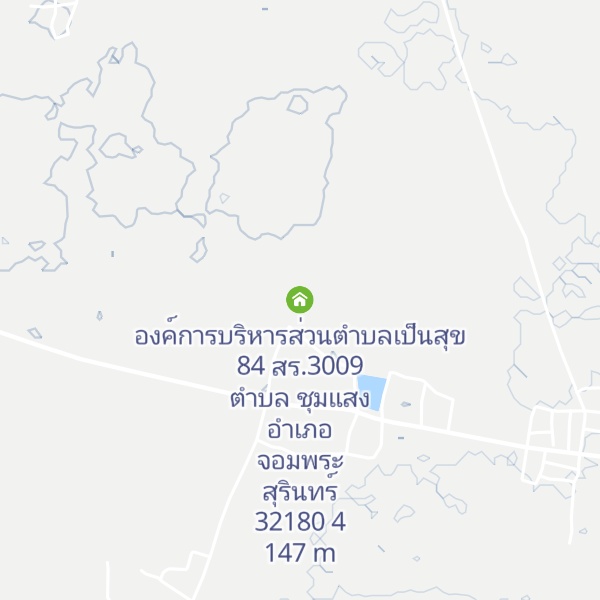 Map of องค์การบริหารส่วนตำบลเป็นสุข 84 สร.3009 ตำบล ชุมแสง อำเภอ จอมพระ สุรินทร์ 32180 4