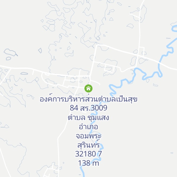 Map of องค์การบริหารส่วนตำบลเป็นสุข 84 สร.3009 ตำบล ชุมแสง อำเภอ จอมพระ สุรินทร์ 32180 7