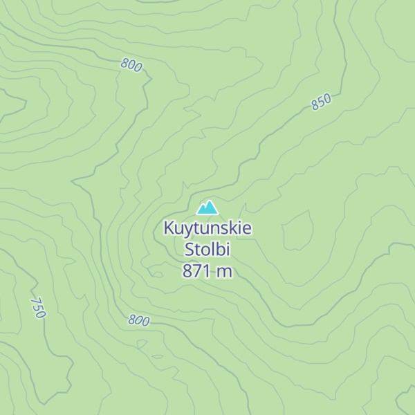 Map of Kuytunskie Stolbi