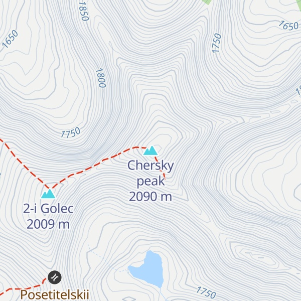 Map of Chersky peak