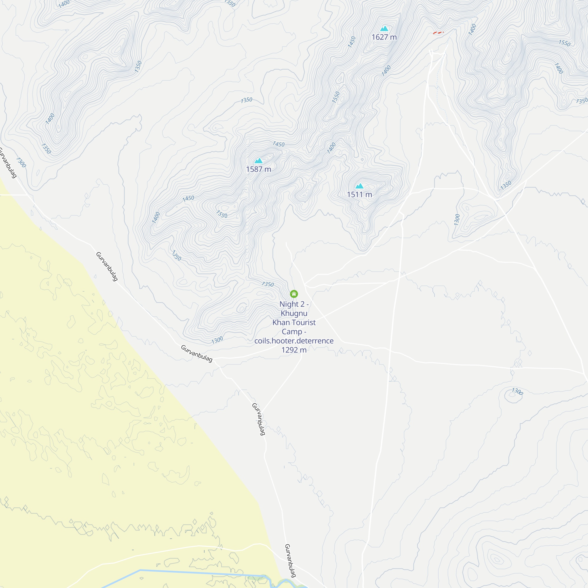 Night 2 - Khugnu Khan Tourist Camp - coils.hooter.deterrence map