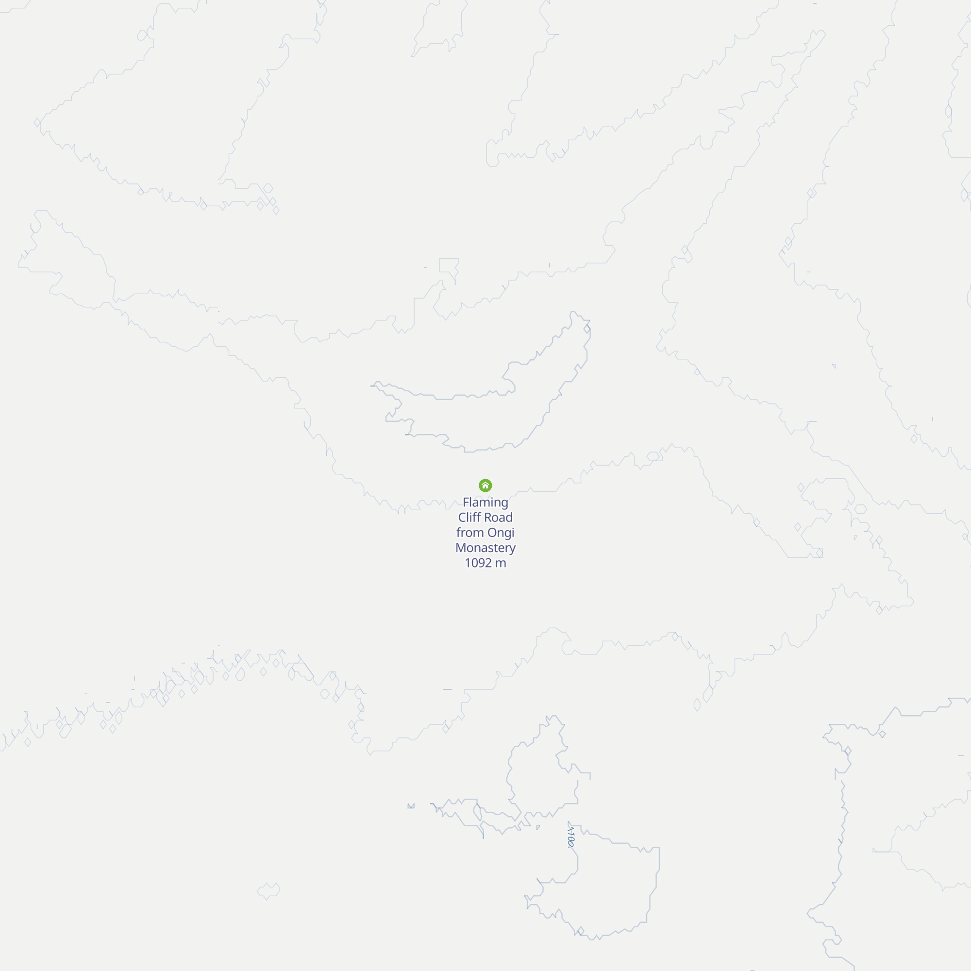 Flaming Cliff Road from Ongi Monastery map