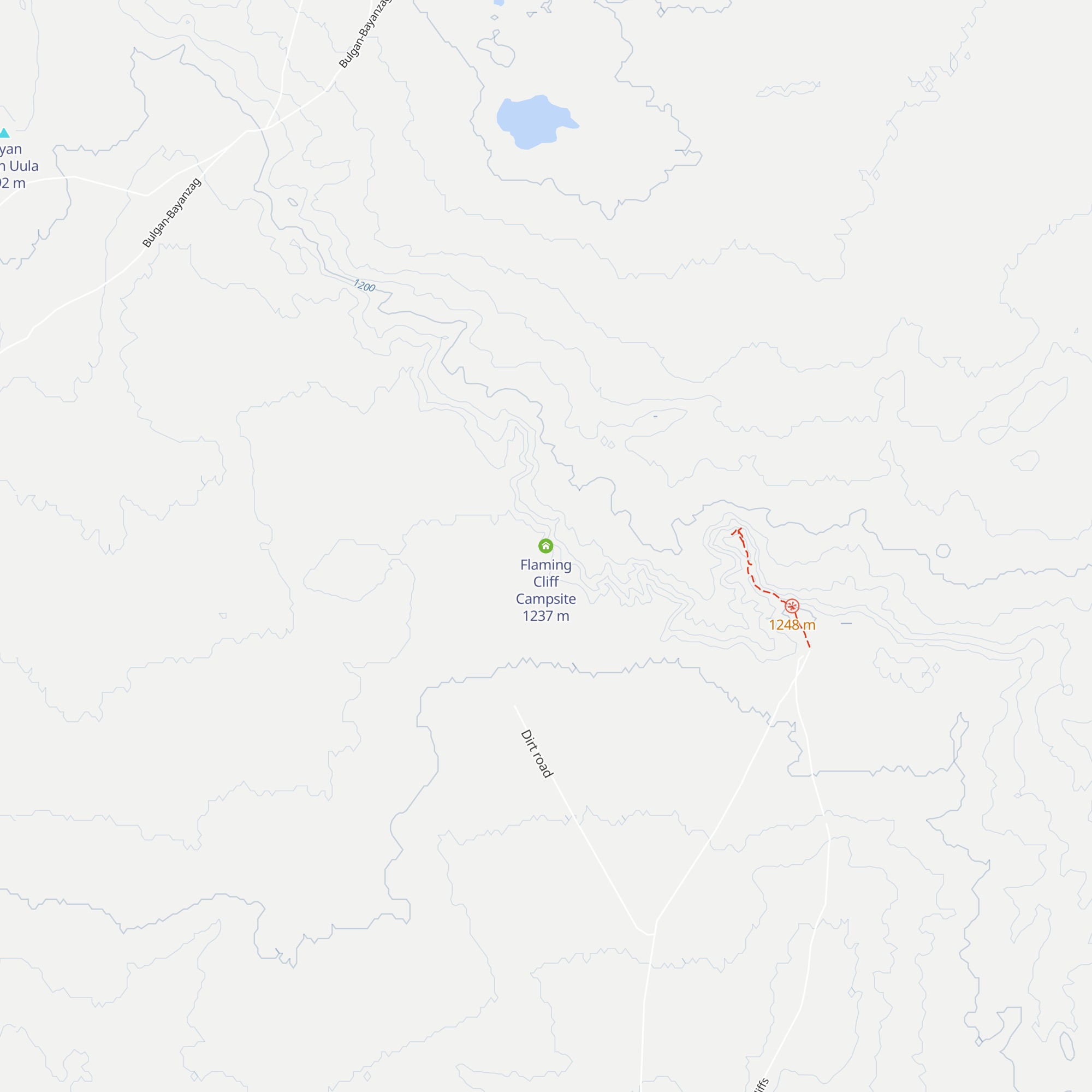 Flaming Cliff Campsite map