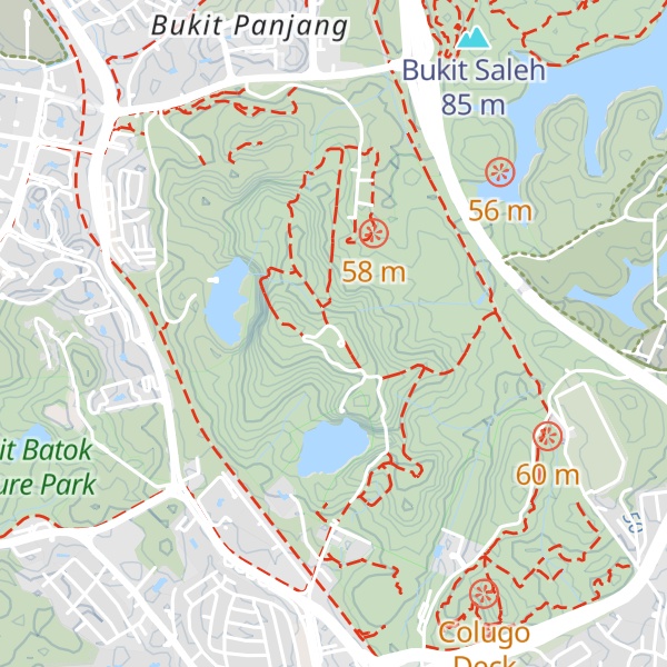 Map of Bukit Timah Hill