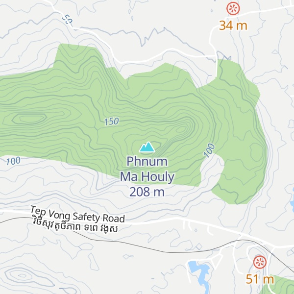 Map of Phnum Ma Houly