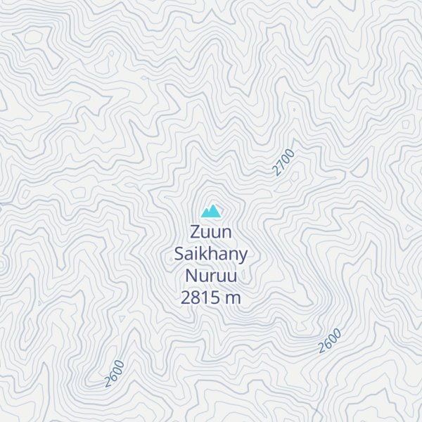 Map of Zuun Saikhany Nuruu