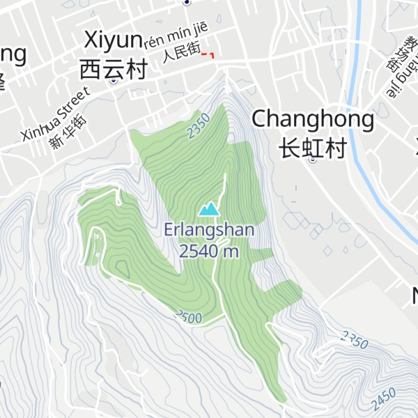 Map of Erlangshan