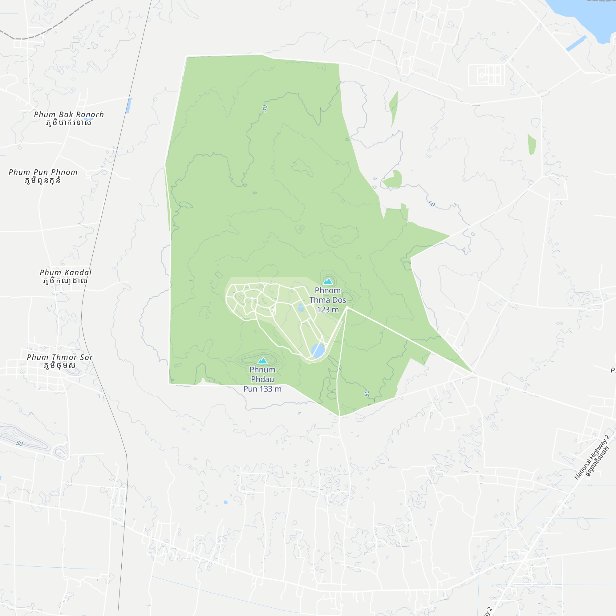 Phnom Tamao Wildlife Sanctuary map