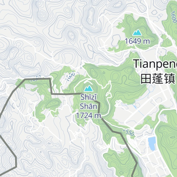 Map of Shīzǐ Shān