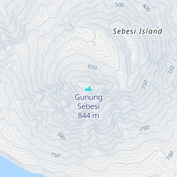 Map of Gunung Sebesi