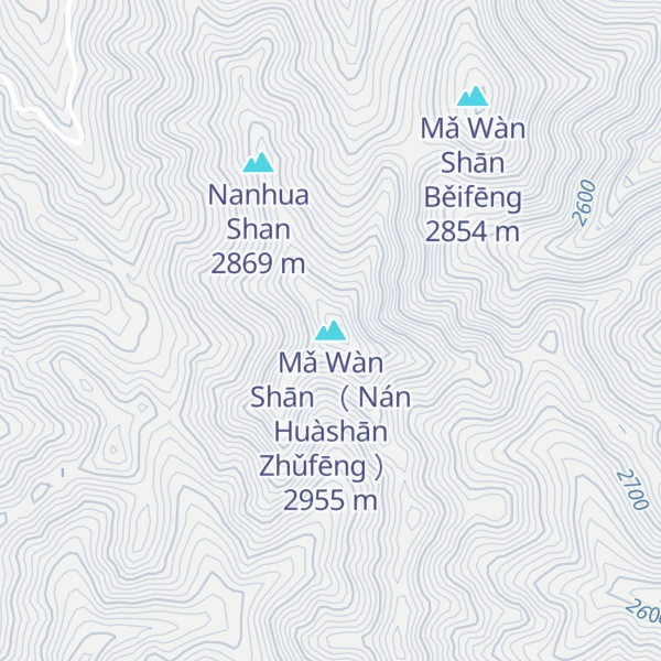 Map of Mǎ Wàn Shān （ Nán Huàshān Zhǔfēng ）