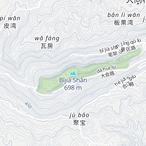 Map of Bǐjià Shān