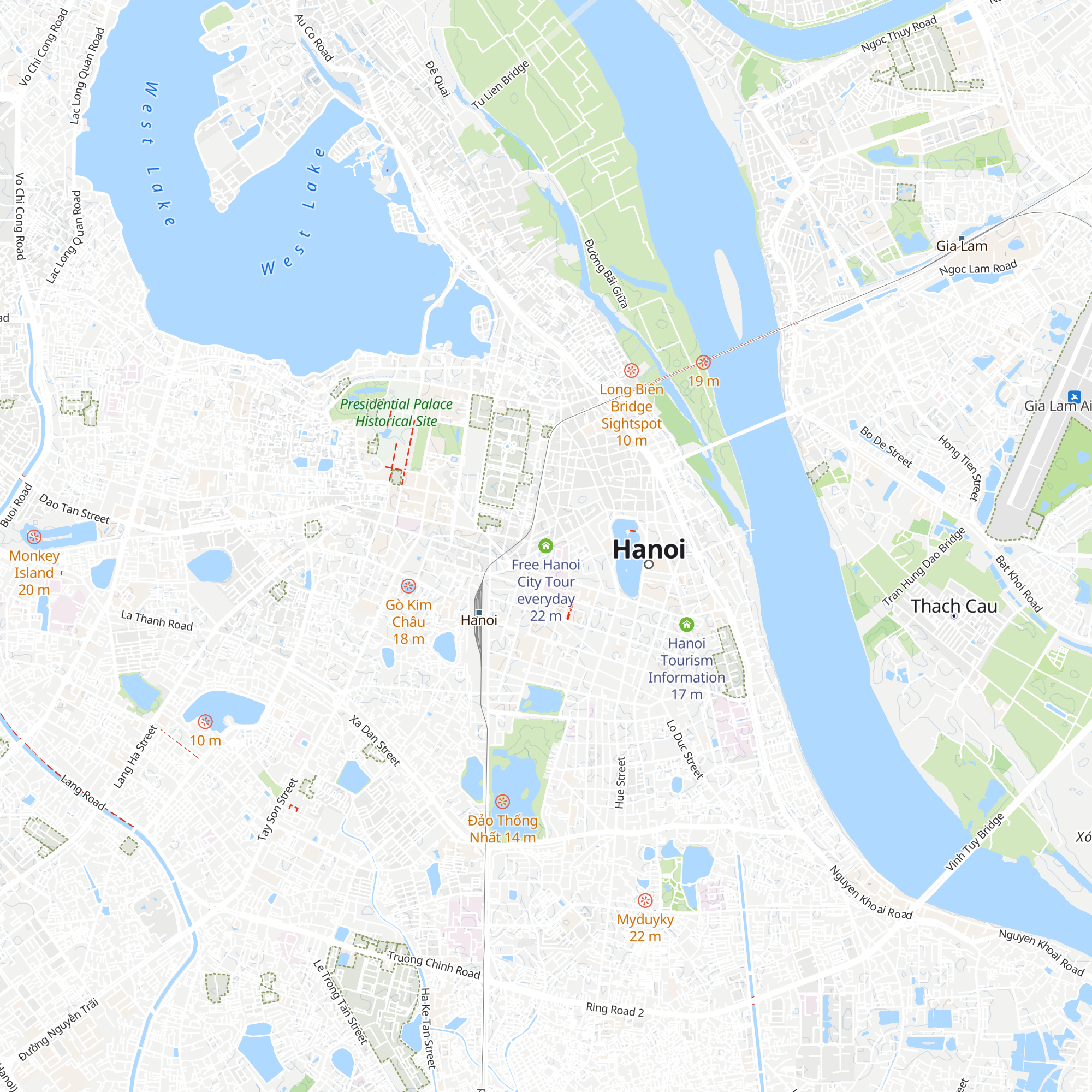 Free Hanoi City Tour everyday map