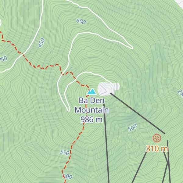 Map of Ba Den Mountain