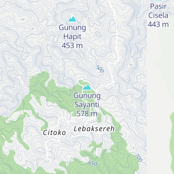 Map of Gunung Sayanti