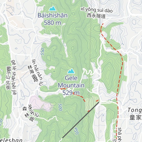 Map of Gele Mountain