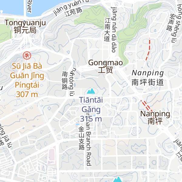 Map of Tiāntāi Gǎng