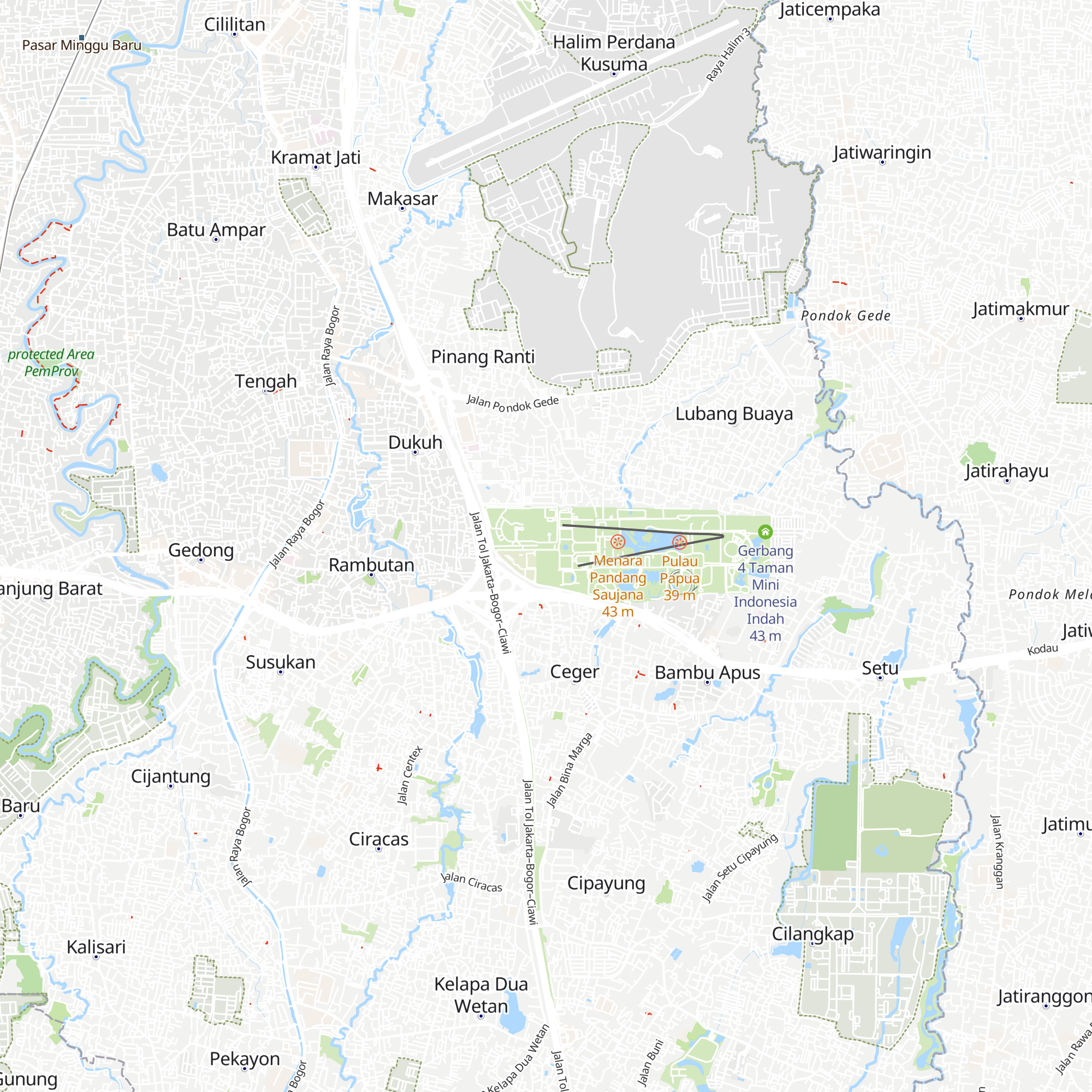 Gerbang 1 Taman Mini Indonesia Indah map