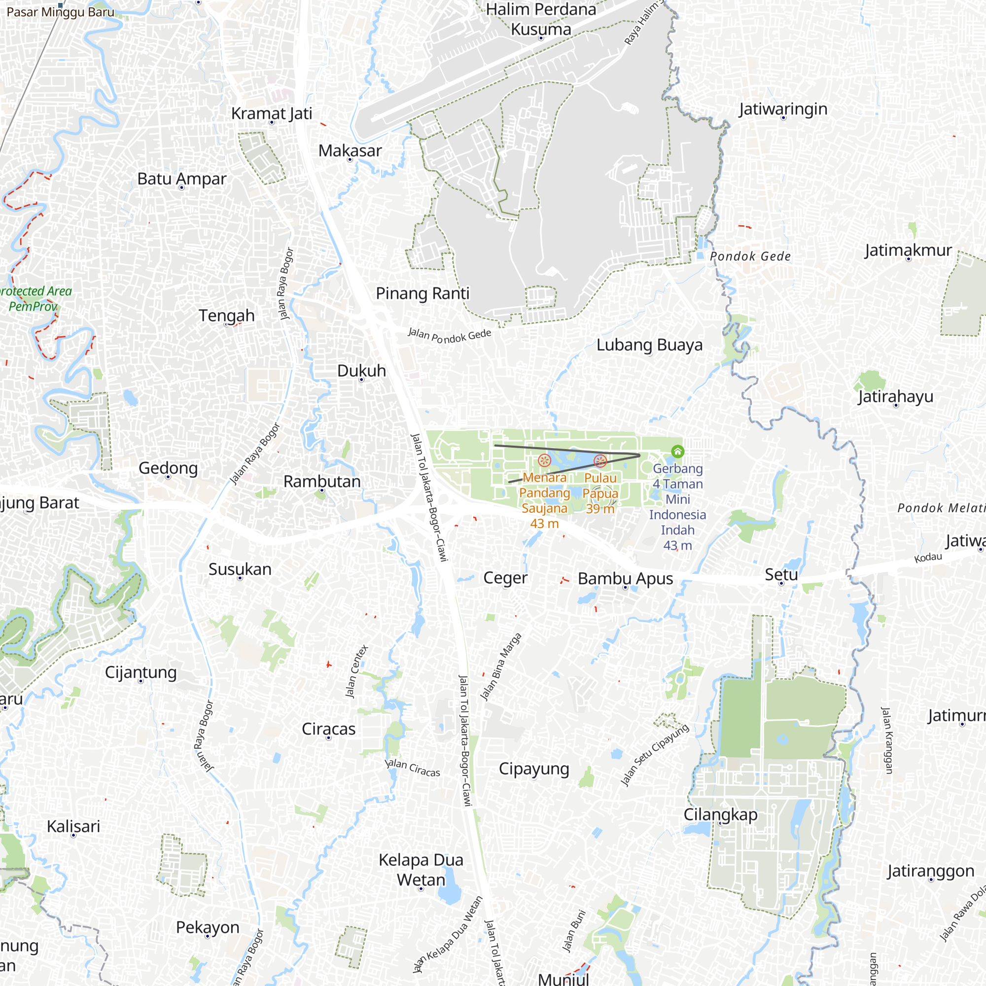 Gerbang 3 Taman Mini Indonesia Indah map