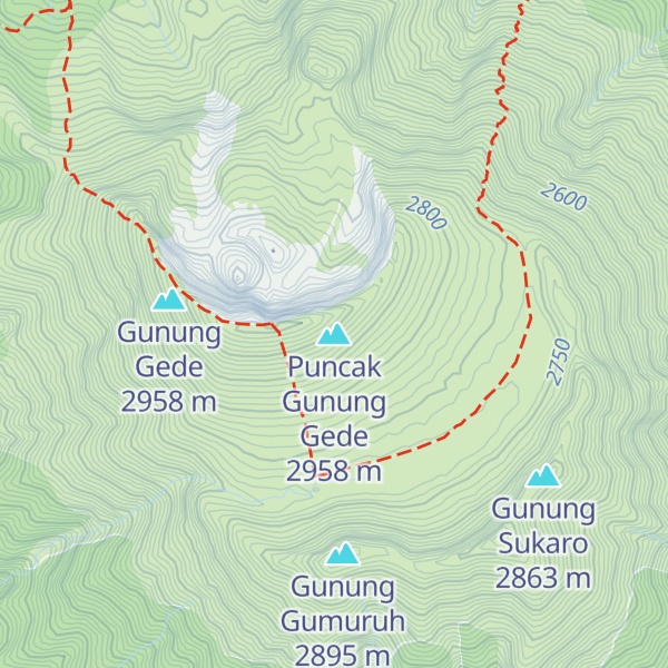Map of Puncak Gunung Gede