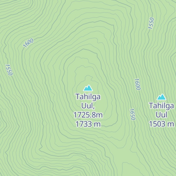Map of Tahilga Uul, 1725.8m