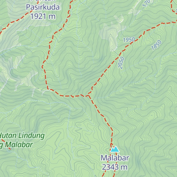 Map of Puncak Malabar 1 (Junghuhn)