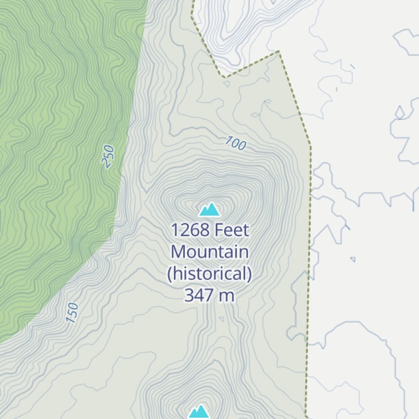 Map of 1268 Feet Mountain (historical)
