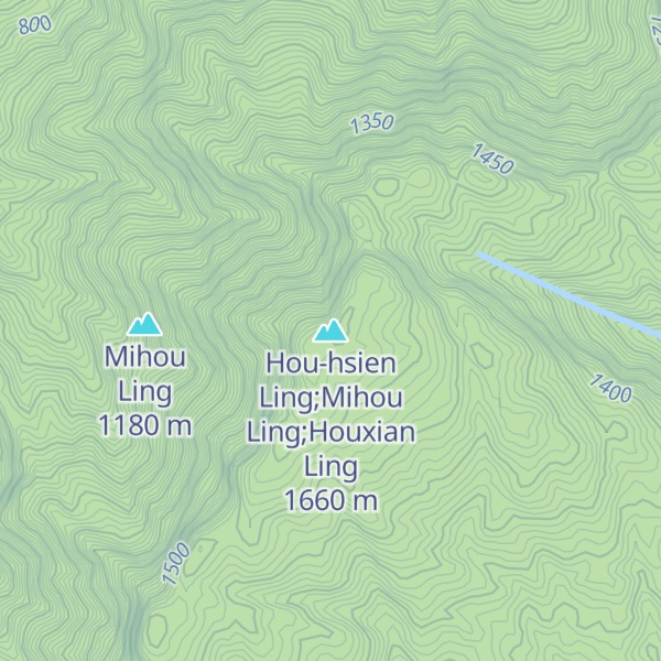 Map of Hou-hsien Ling;Mihou Ling;Houxian Ling