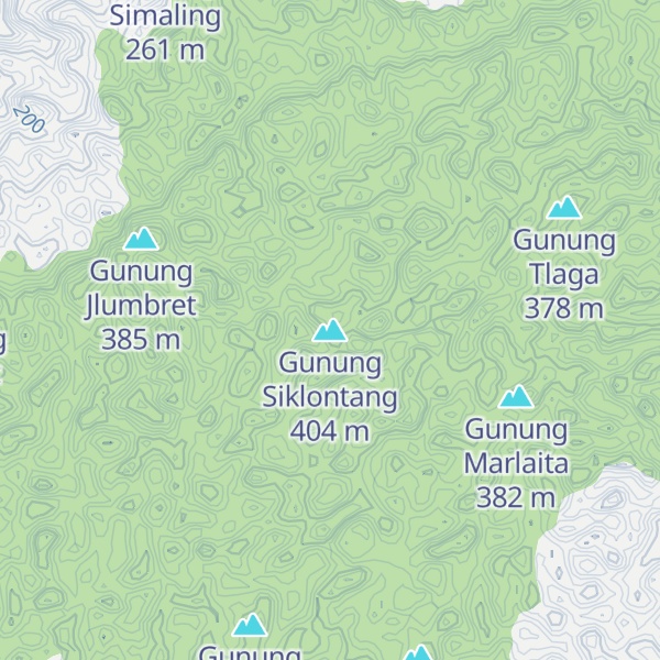 Map of Gunung Siklontang