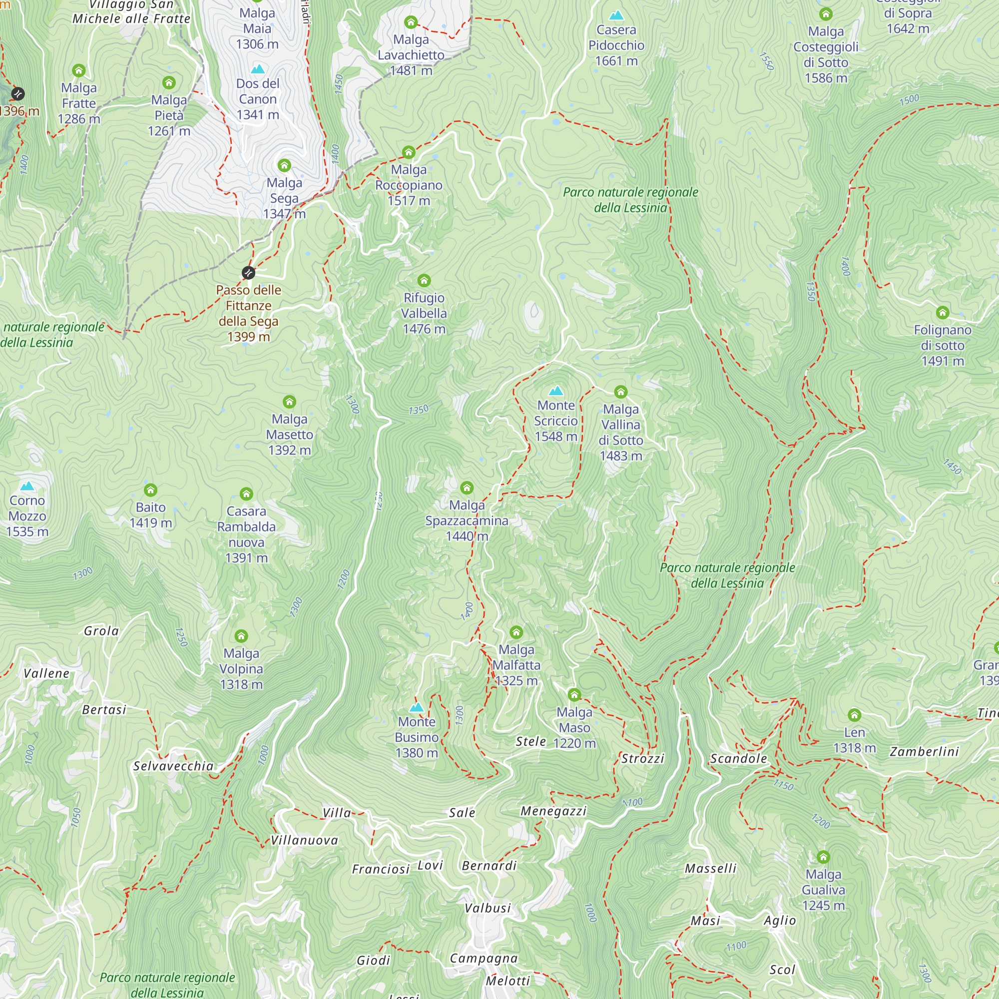Malga Derocchetto map