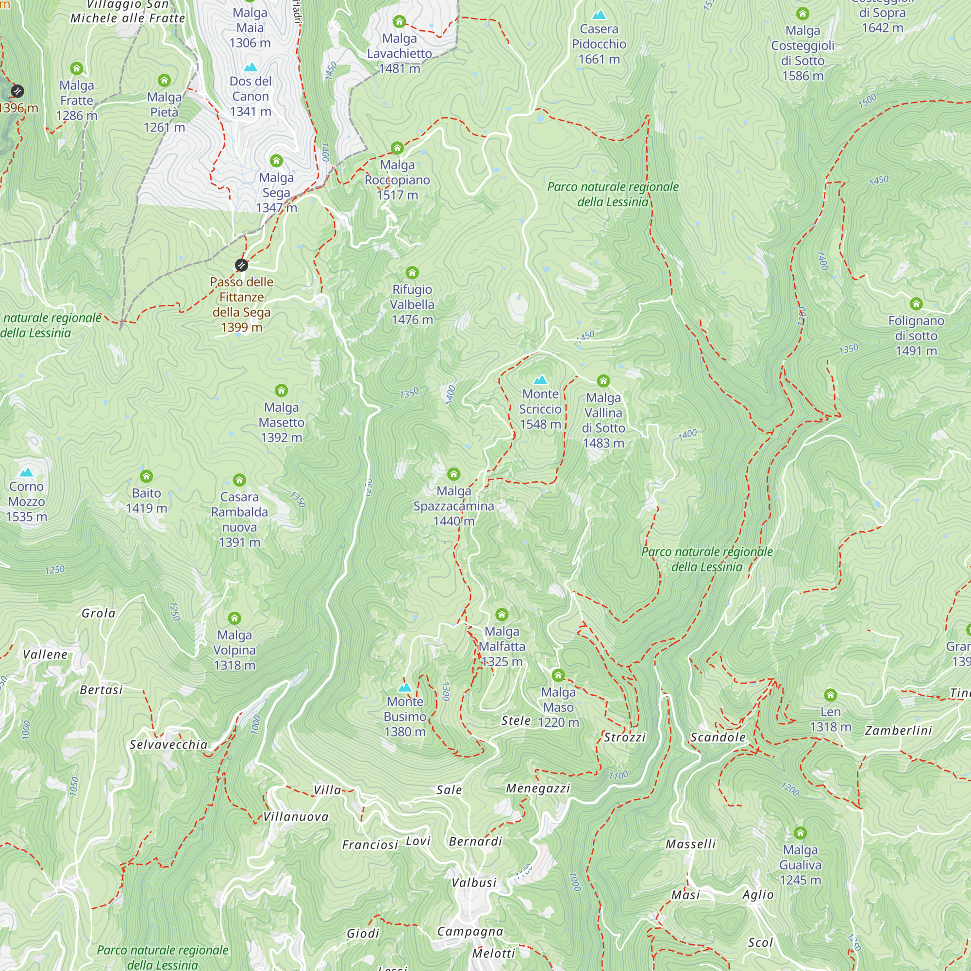 Malga Derocchetto map