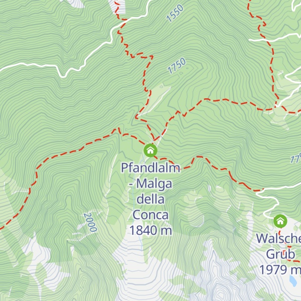 Map of Pfandlalm - Malga della Conca