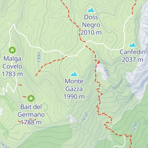 Map of Monte Gazza