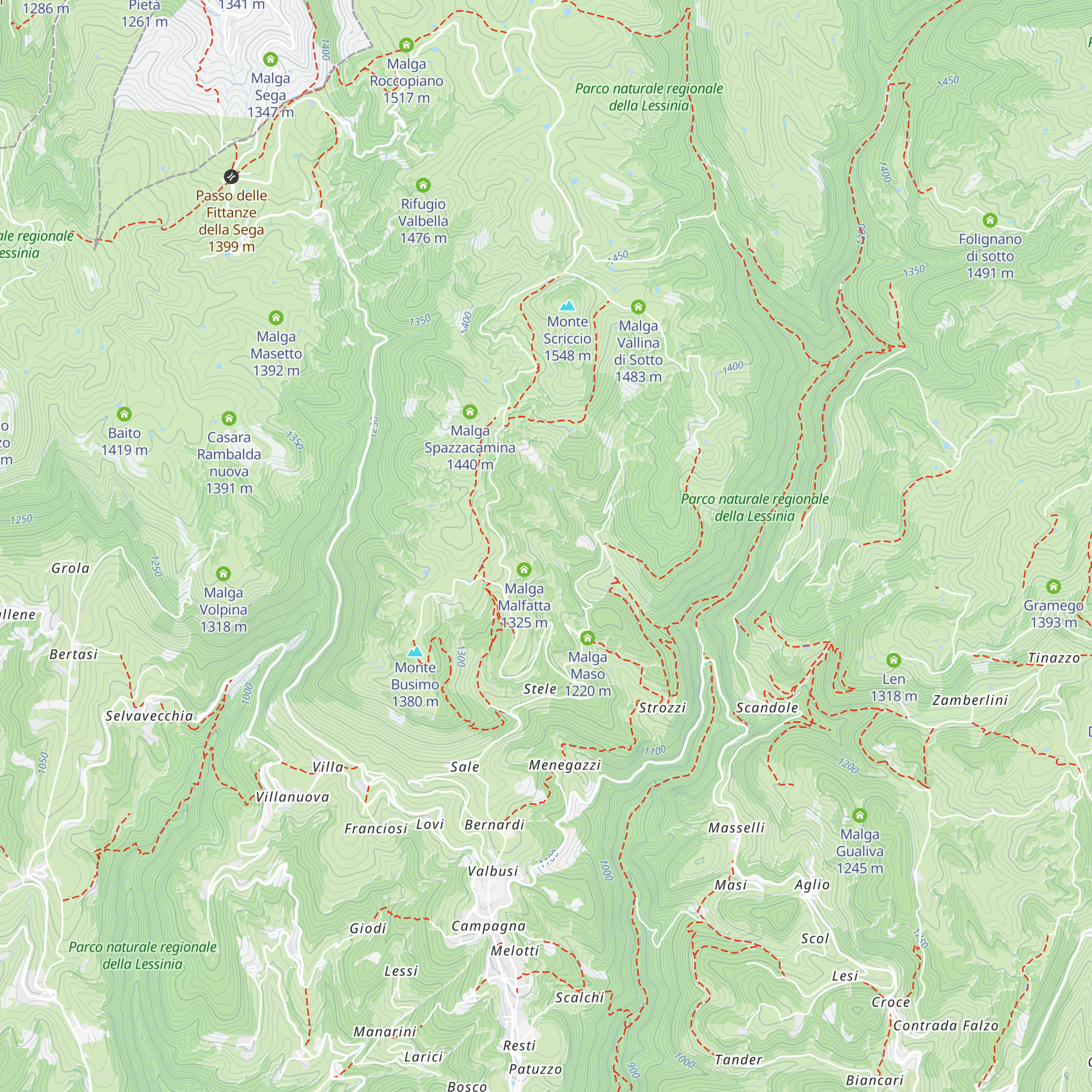 Malga Spedo map