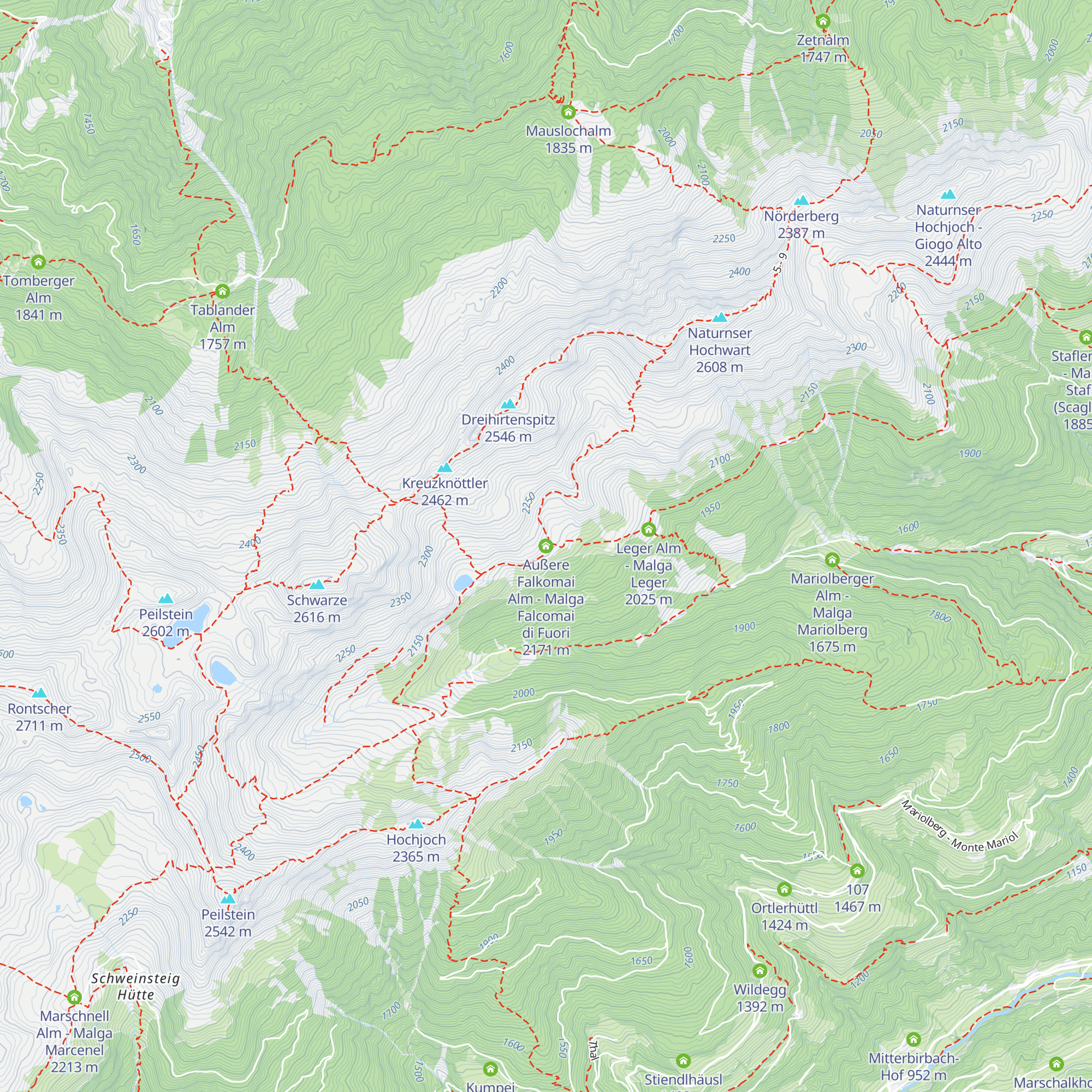 Außere Falkomai Alm - Malga Falcomai di Fuori map