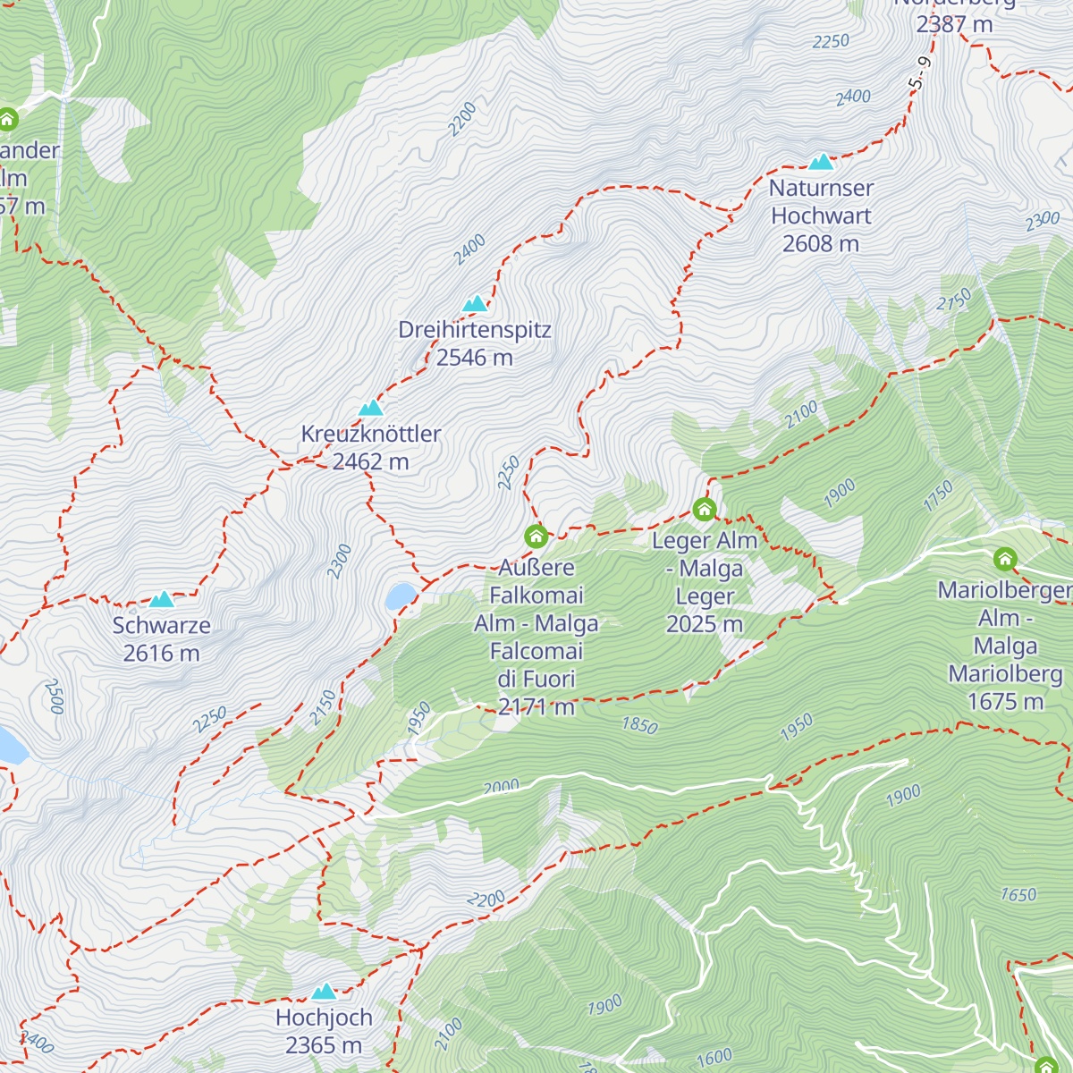 Außere Falkomai Alm - Malga Falcomai di Fuori map