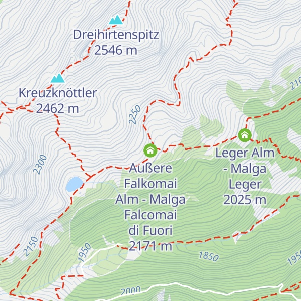 Map of Außere Falkomai Alm - Malga Falcomai di Fuori