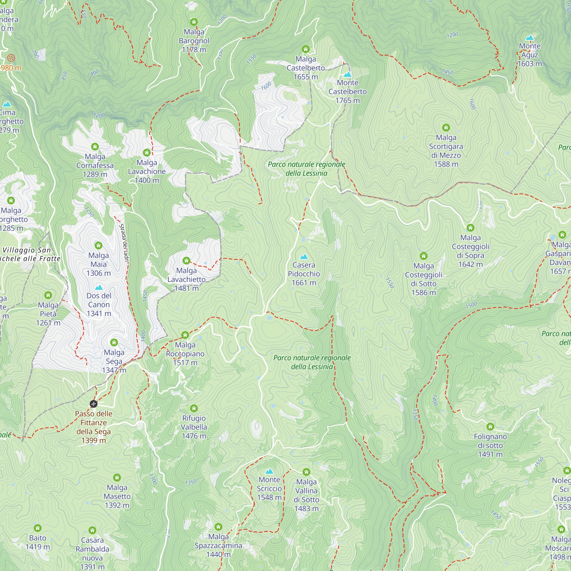 Malga Lessinia map