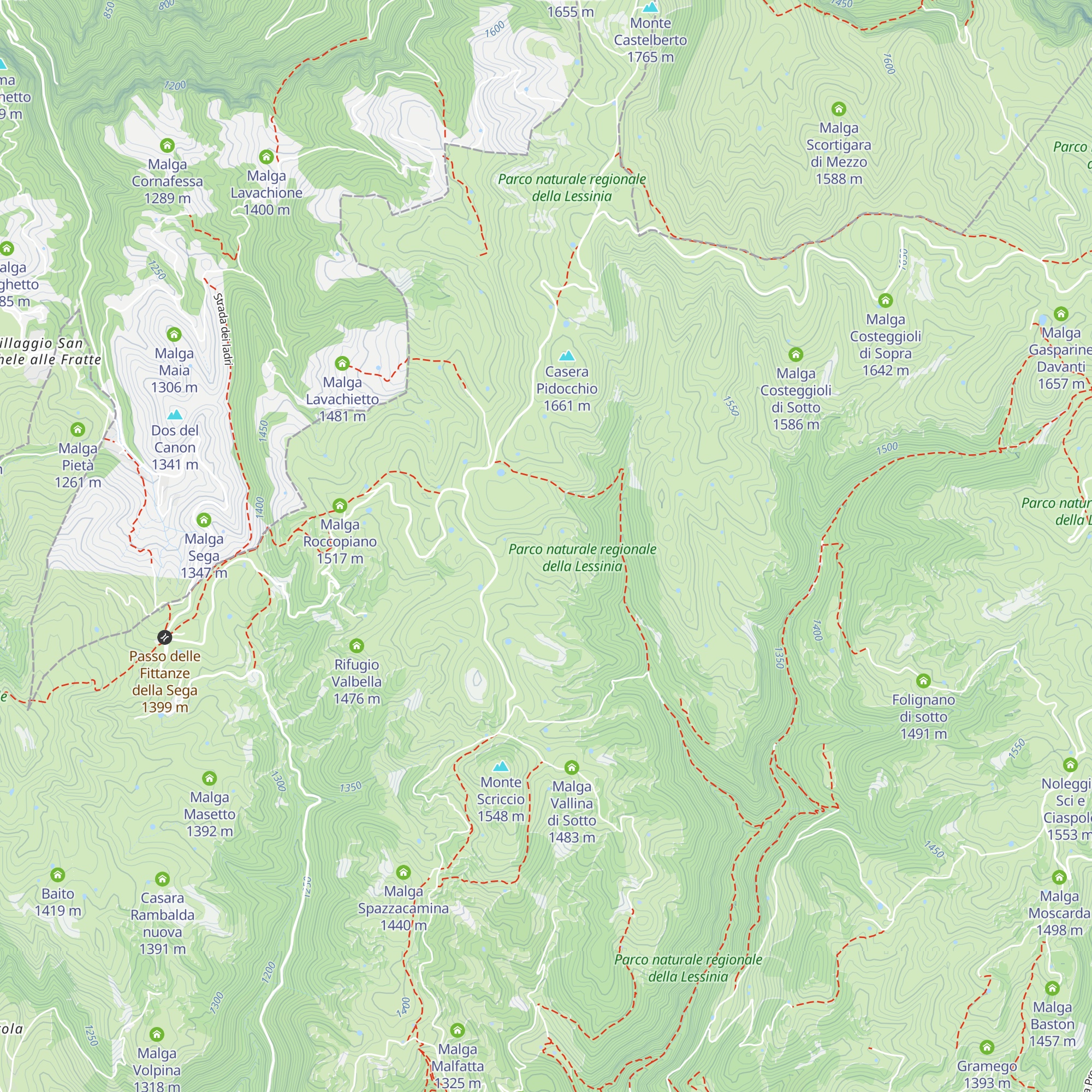 Malga Modetto map