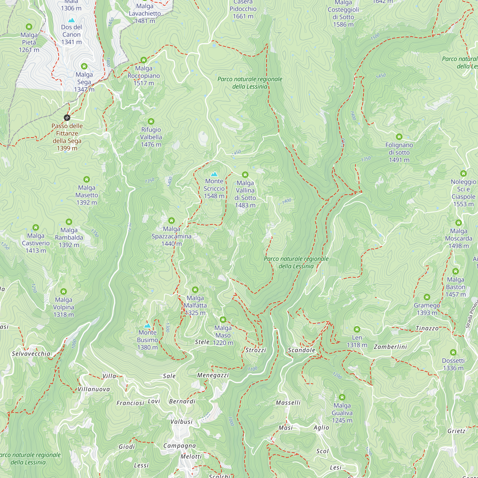 Malga Derocon map