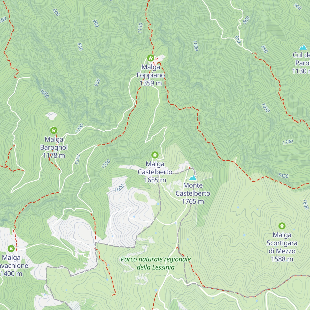 Malga Castelberto map