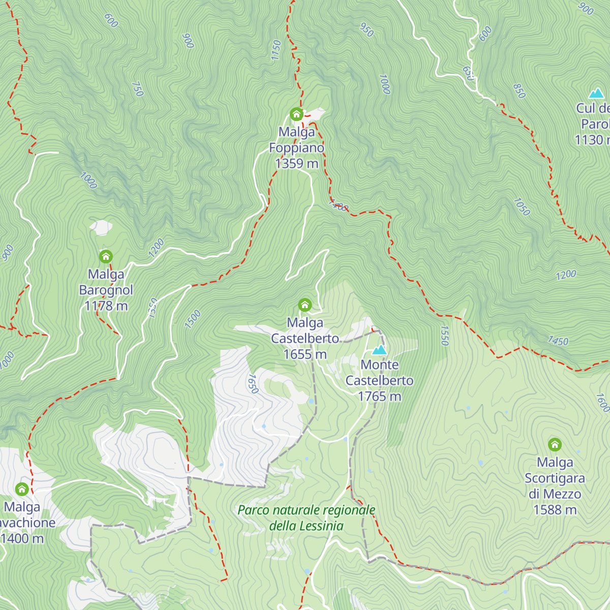 Malga Castelberto map