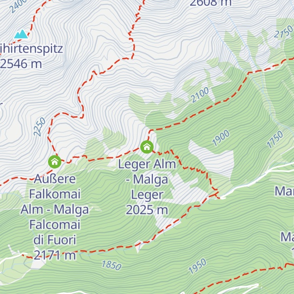 Map of Leger Alm - Malga Leger