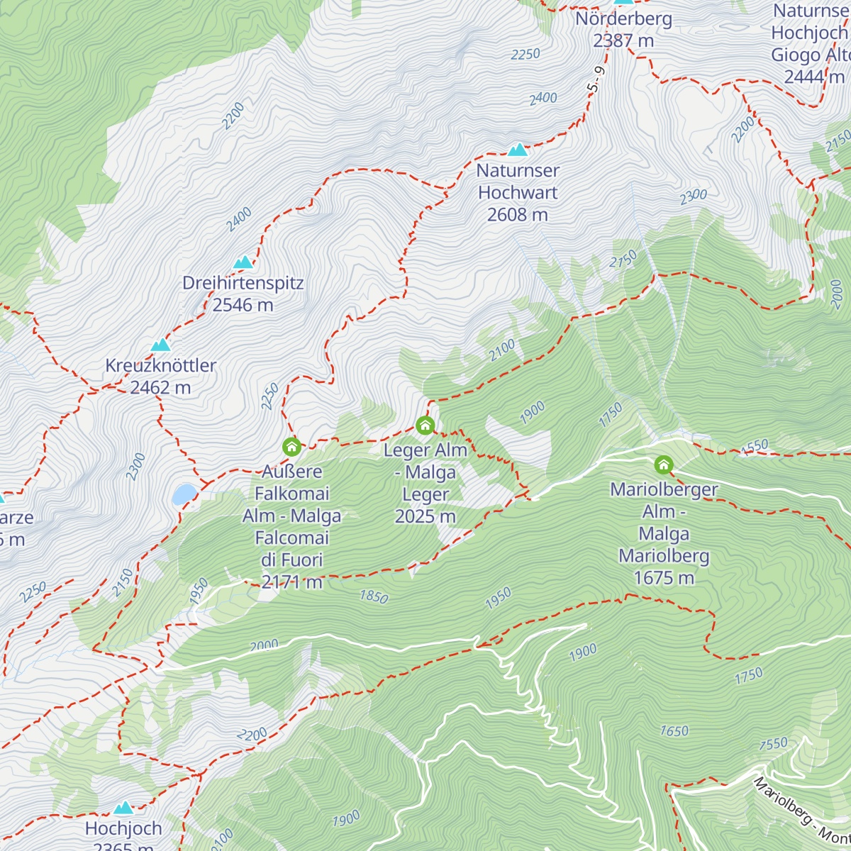 Leger Alm - Malga Leger map
