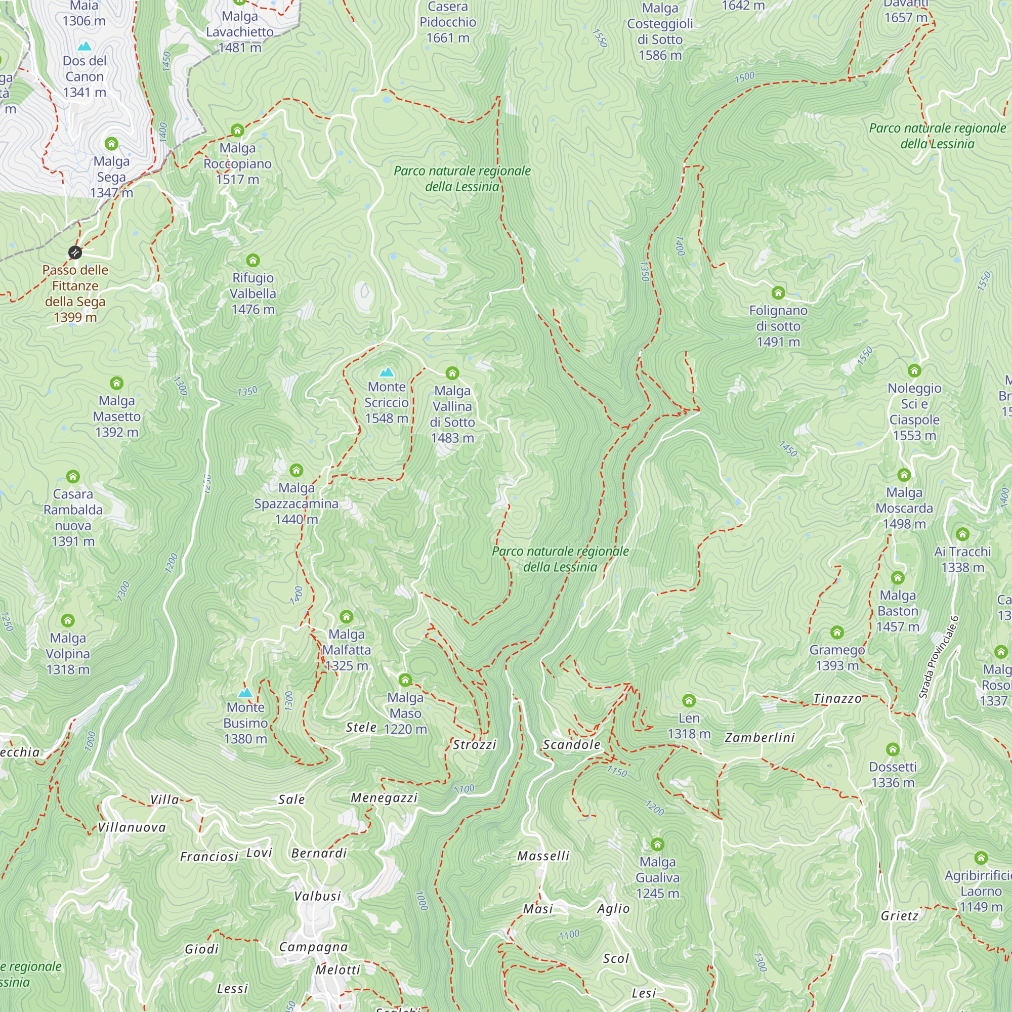 Malga Tommasona map